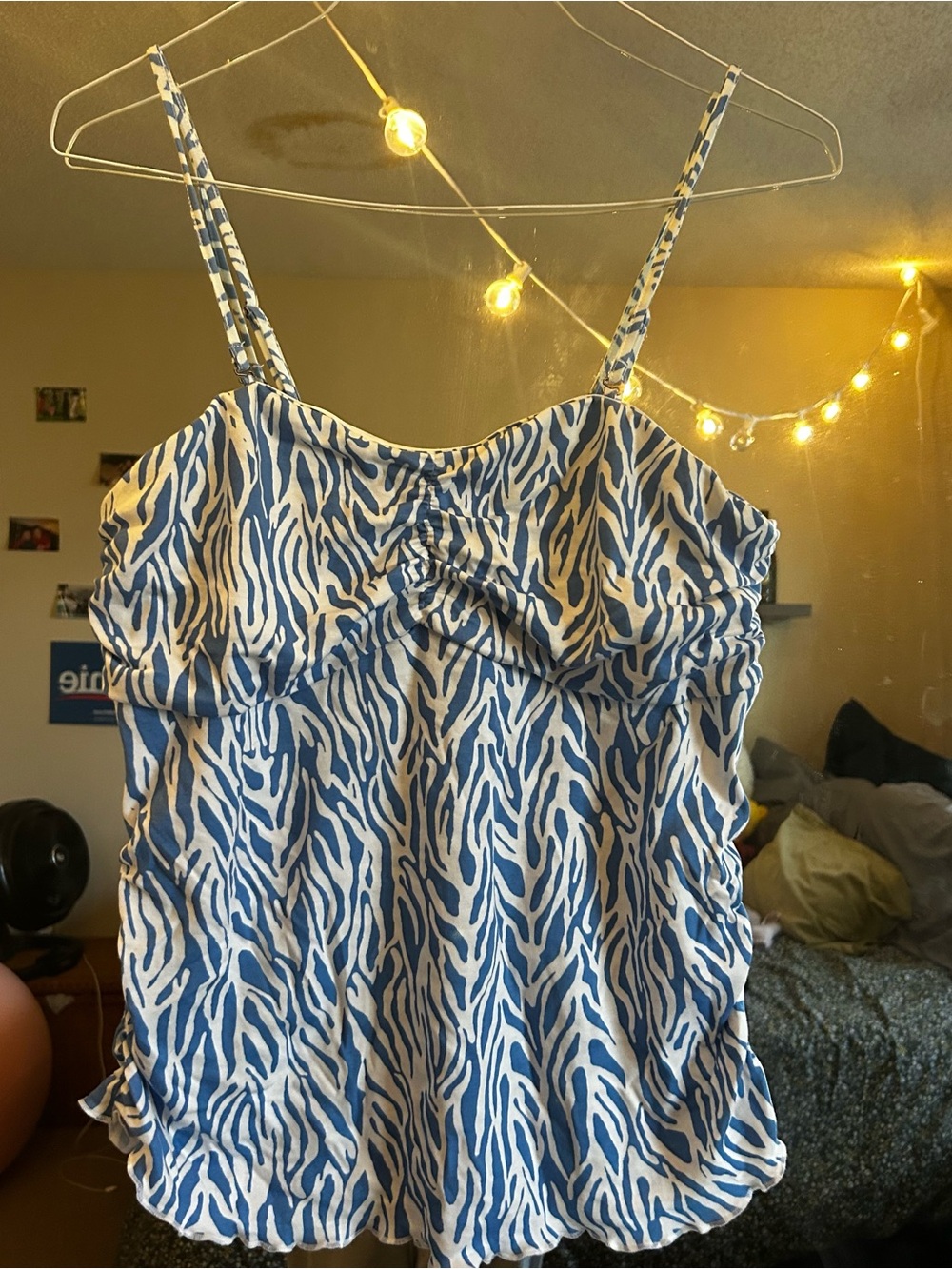 Target X Diane Von Furstenberg Blue and White Zebra-Print Tank